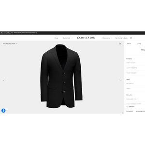 Custom Enzo Tovare Tuxedo Black Made in Italy Super 100's Virgin Wool S56 6L